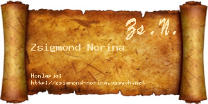 Zsigmond Norina névjegykártya